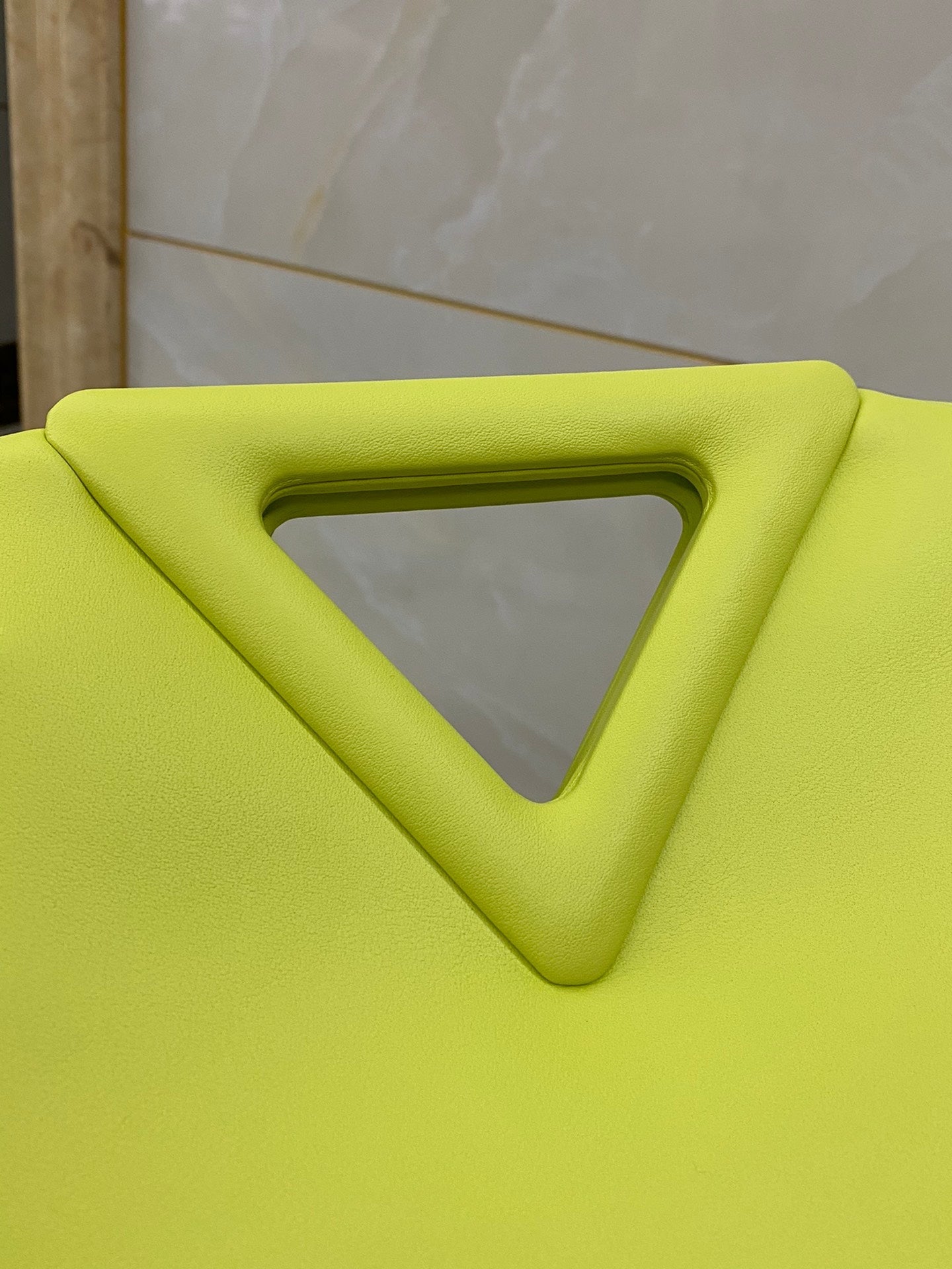 TRIANGLE HANDLE BAG 31 IN VOLT GREEN LAMBSKIN