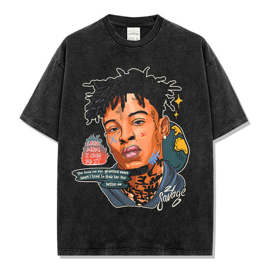 21 Savage T Shirts Loose distressed T-shirts
