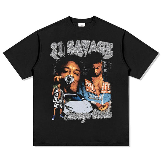 21 Savage T Shirts Loose Distressed T-shirts