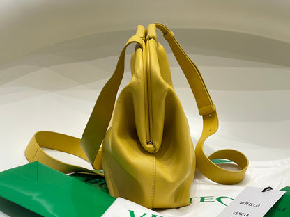 TRIANGLE HANDLE BAG 31 IN DANDELION YELLOW LAMBSKIN